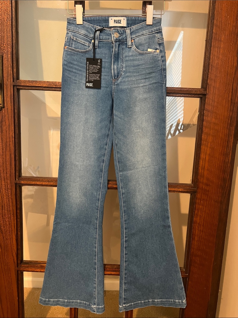 PAIGE Medium Blue Flare Jeans